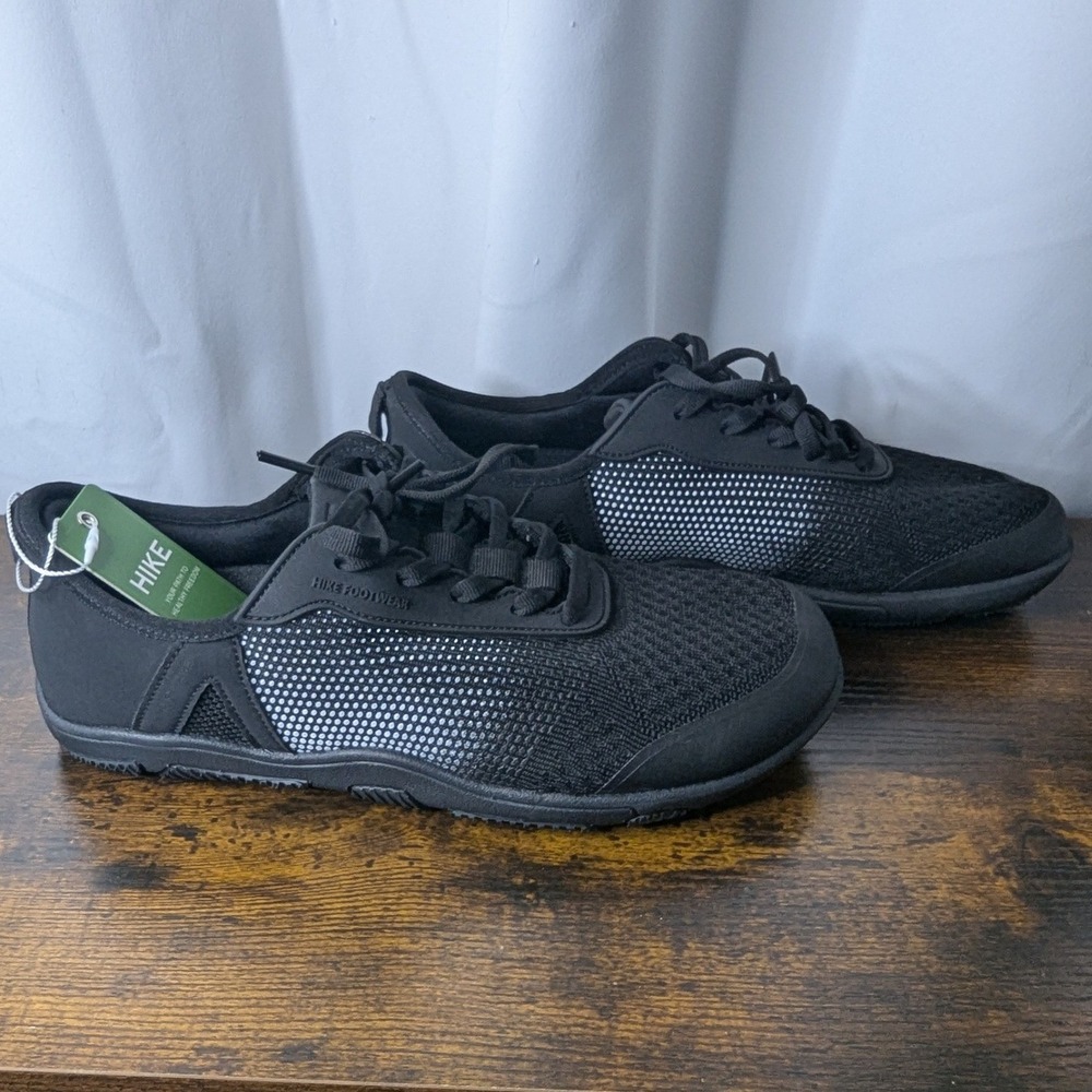 Hike Footwear Barefoot Shoes Black Mesh Wide Toe Box Sneakers Womens 9 Mens 7.5
